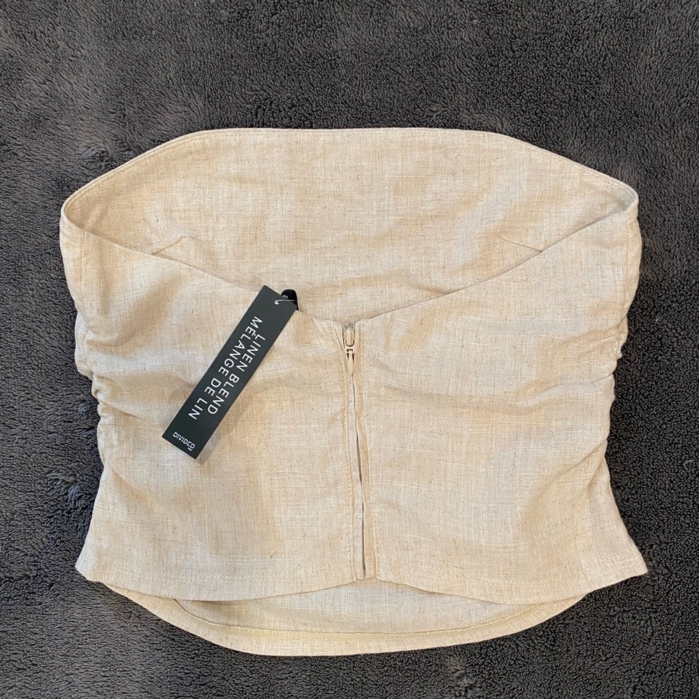 H&M Linen Blend Strapless Top